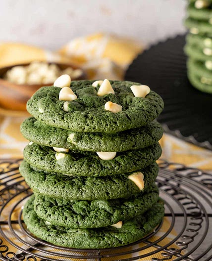 Green Velvet Cookies with White Chocolate Chips