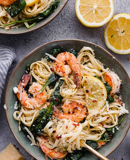 Lemon Garlic Parmesan Shrimp Pasta