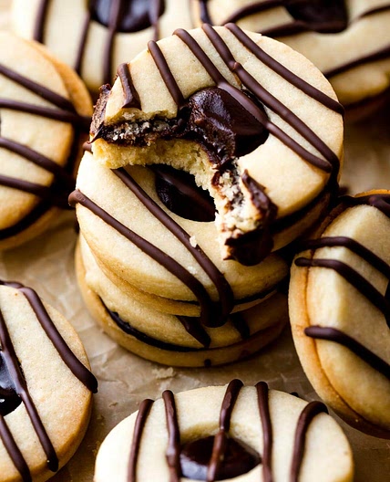Striped Fudge Cookie Sandwiches