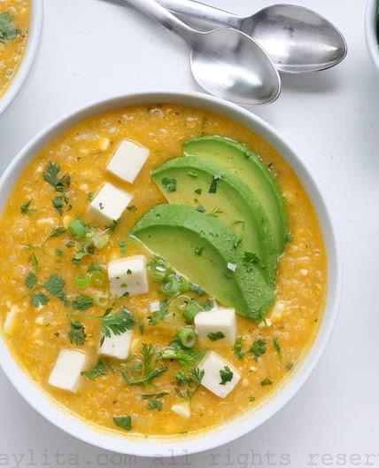 Quinoa and cheese soup