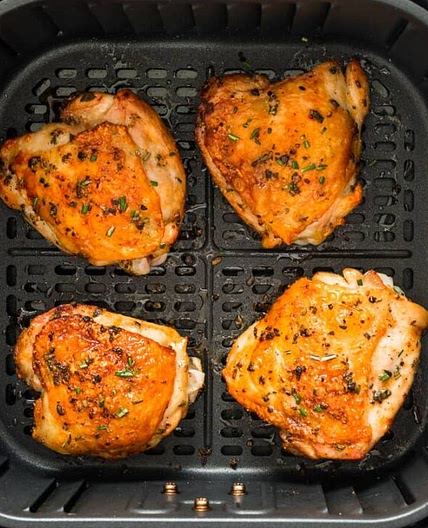 Easy Air Fryer Chicken Thighs Bone-in, Skin-on