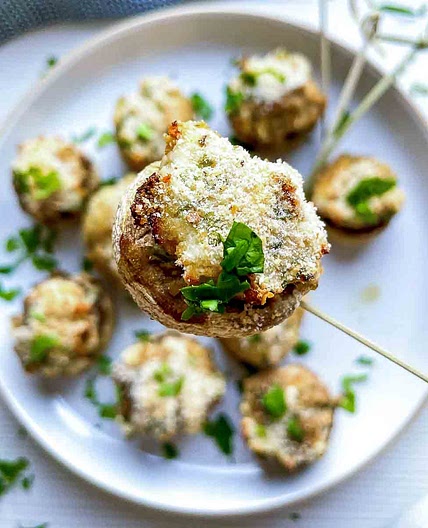 Herbed Cream Cheese Stuffed Mushrooms