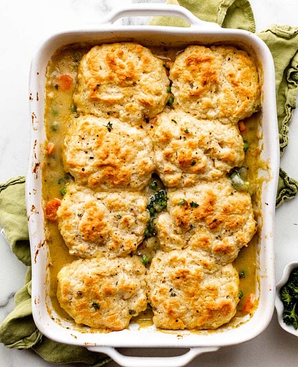 Biscuit Vegetable Pot Pie Casserole