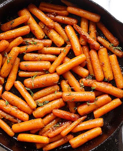 Brown Butter Garlic Honey Roasted Carrots