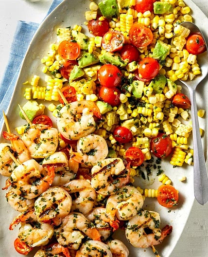 Pesto Corn Salad with Shrimp
