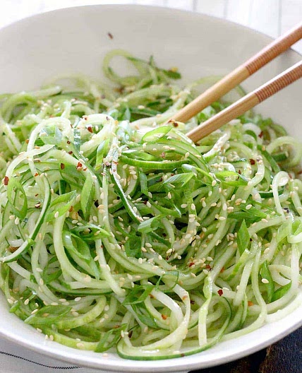 Spiralized Sesame Cucumber Salad
