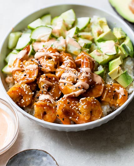 Teriyaki Shrimp Sushi Bowl