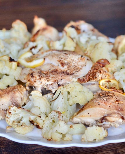 Lemon Roasted Chicken and Cauliflower