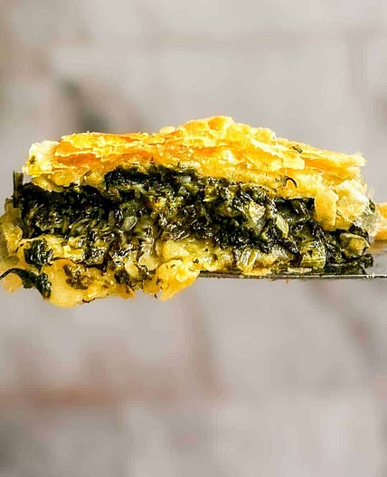 Greek Vegan Spanakopita with Puff Pastry (Easy Spinach Pie)