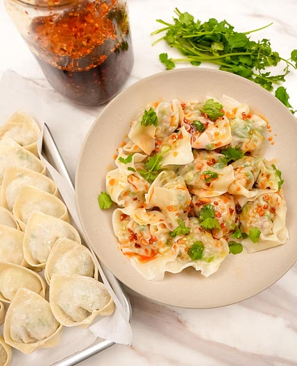 Chicken and Cilantro Wontons