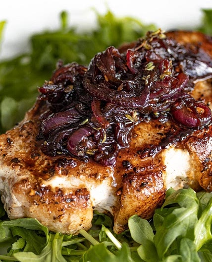 Pork Chops with Balsamic Caramelized Onions