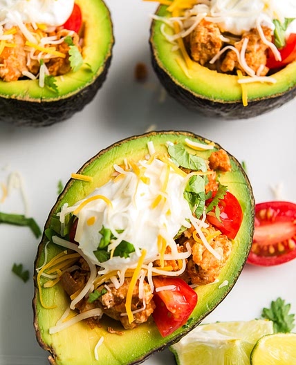Low Carb Turkey Taco Stuffed Avocados
