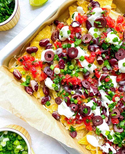 7-Layer Vegetarian Sheet Pan Nachos