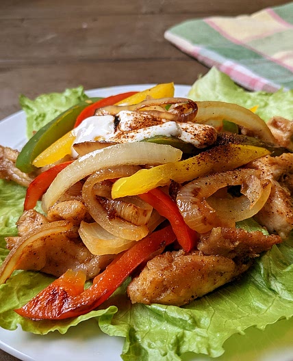 Quick Low calorie, Low Carb Chicken Fajitas