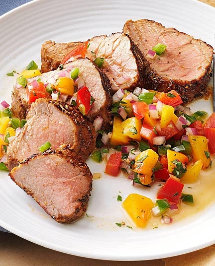 Caribbean-Spiced Pork Tenderloin with Peach Salsa