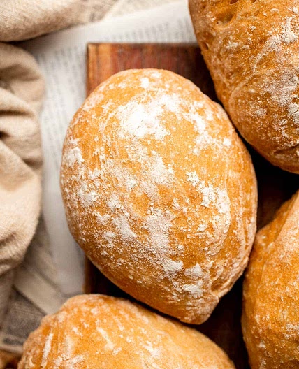 Easy Small Batch Ciabatta Rolls