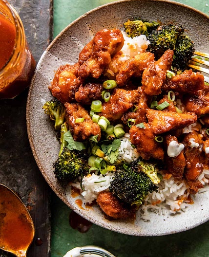 Sheet Pan Honey Buffalo Chicken with Broccoli