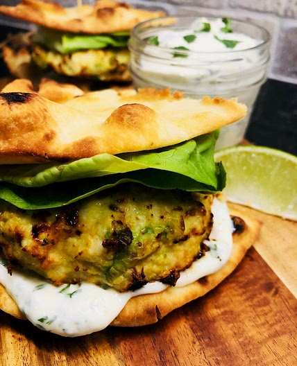 Air Fryer Chicken Avocado Burgers