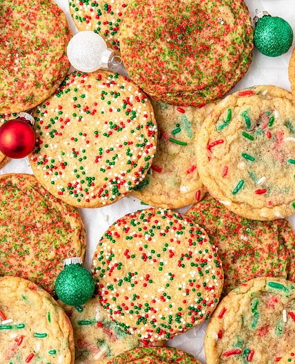 Christmas Sugar Cookies with Sprinkles