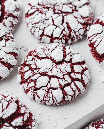 Red Velvet Crinkle Cookies
