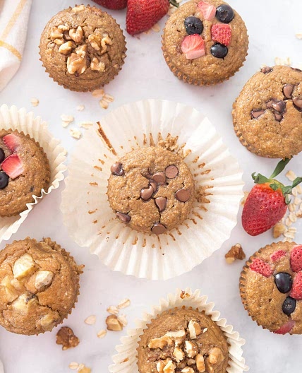 Healthy Banana Oatmeal Blender Muffins