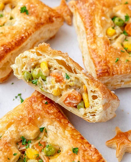 Mini Chicken Pot Pies with Puff Pastry