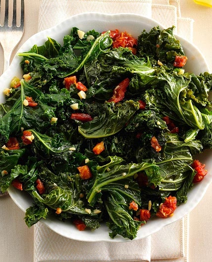 Warm Tasty Greens with Garlic