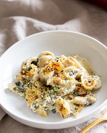 Vegan Spinach Artichoke Pasta Bake