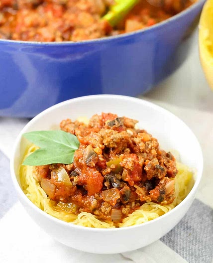Turkey Meat Sauce with Spaghetti Squash