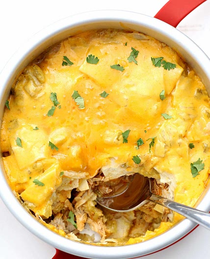 Instant Pot Chicken Enchiladas Casserole