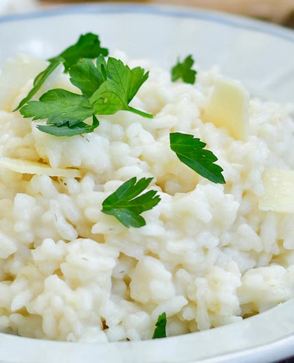 Risoto de provolone com manjericão