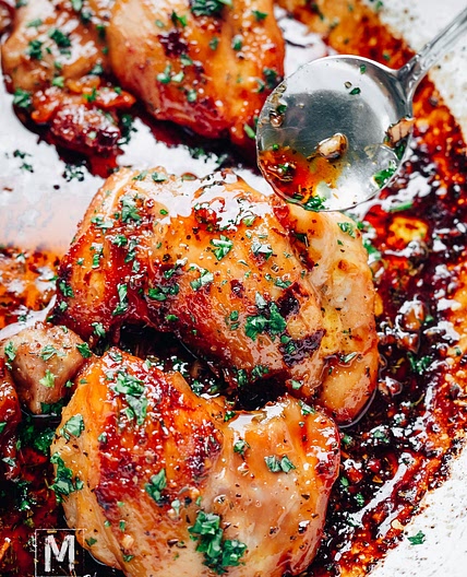Baked Honey Garlic Chicken Thighs