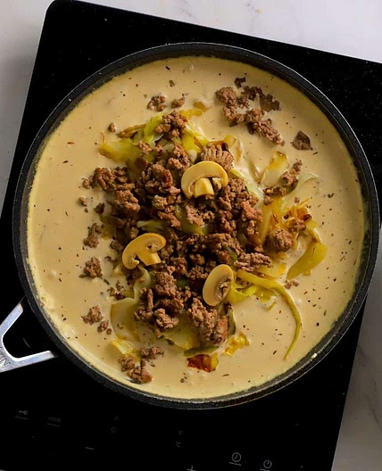 Low Carb Cabbage Beef Stroganoff