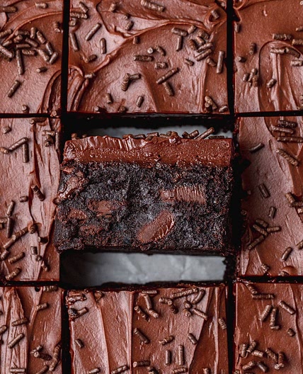 Frosted Triple Chocolate Brownies