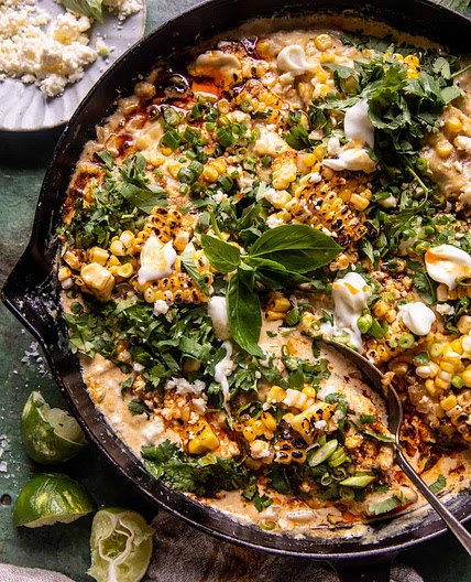 Skillet Creamed Street Corn Chicken