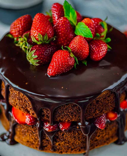 Chocolate Cake With Strawberry Filling