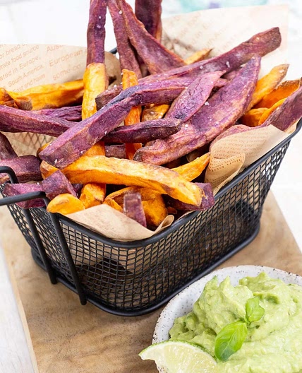 Multicolored Sweet Potato Fries in the Air Fryer