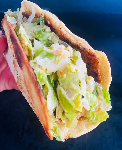 Blackstone Smashed Chicken Caesar Tacos