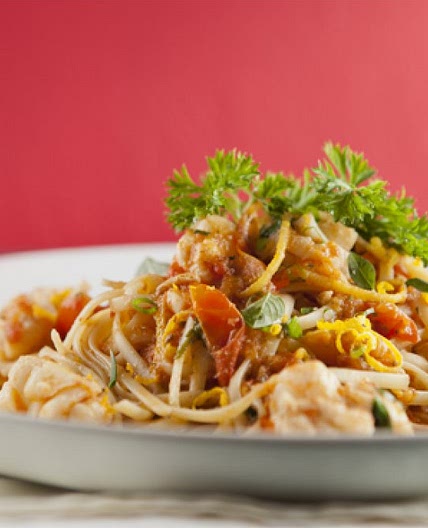 Linguini com lagosta