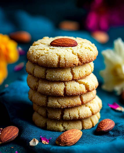 Besan Ghee Cookies with Cardamom Flavor