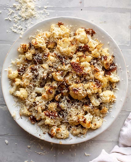 Cacio e Pepe Roasted Cauliflower