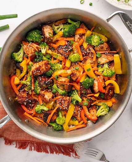 The Best Teriyaki Salmon Stir Fry