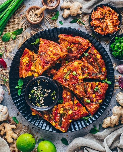 Korean Kimchi Pancakes (Kimchijeon)