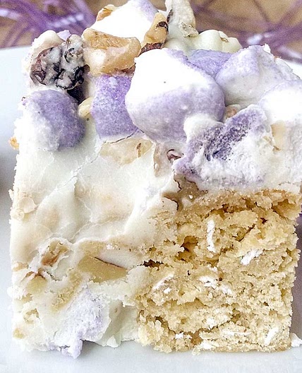 Oatmeal Blondies with Peeps Rocky Road Topping