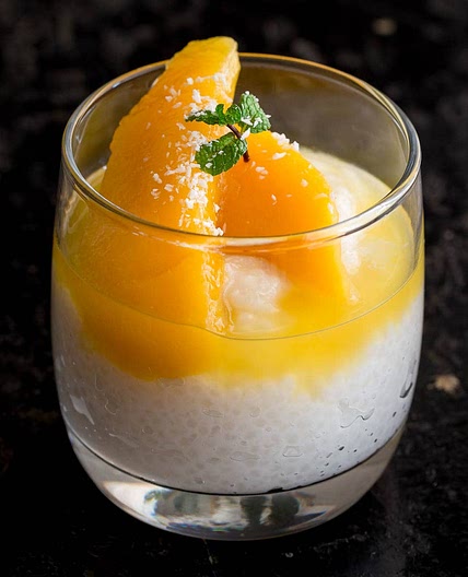 Sago Pudding with Coconut & Mango