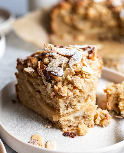 MOIST Vegan Almond Coffee Cake with "Cream Cheese" Filling