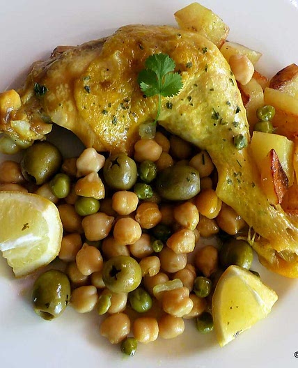 Tajine poulet et pommes de terre