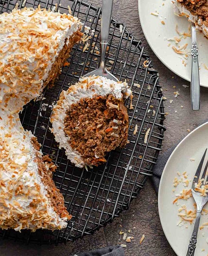 Coconut Carrot Cake (Dairy-Free, Egg-Free)