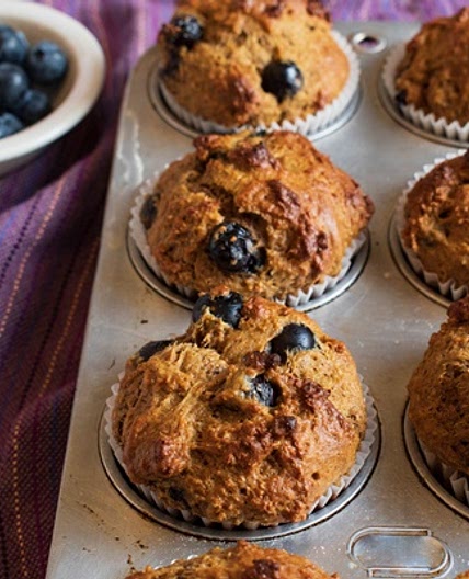 Healthy Blueberry Wheat Germ Muffins