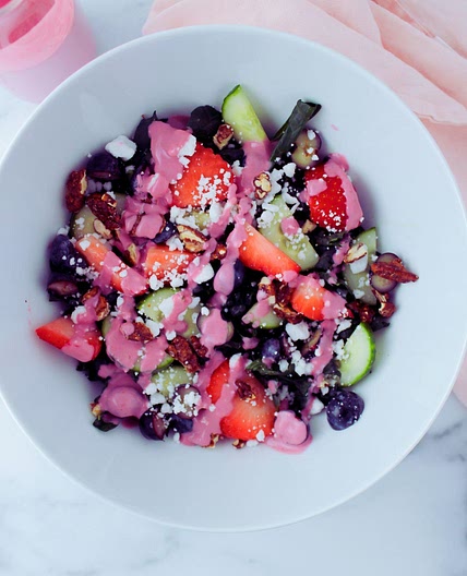 Summer Berry Salad with Creamy Raspberry Dressing